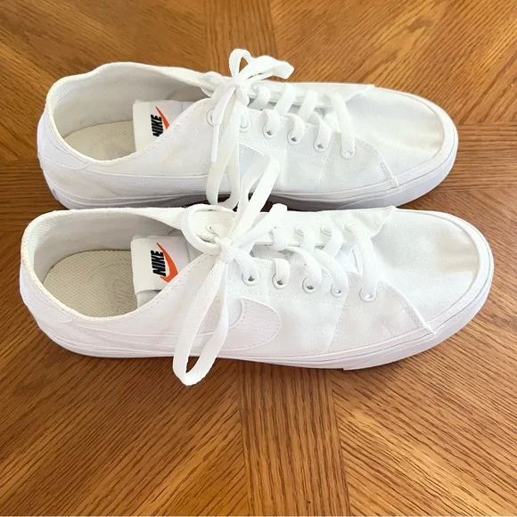 NIKE | Women’s Court Legacy White Canvas Sneaker 100 White/Summit White Size 10 - Picture 4 of 12